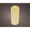 Lumineo realistische led kaars met wax pit en vlam effect ã˜7.5x20cm crã©me met 6uur timer werkt op batterij