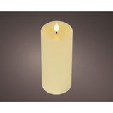 Lumineo realistische led kaars met wax pit en vlam effect ø7.5x20cm crã©me met 6uur timer werkt op batterij - afbeelding 1