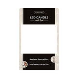 Lumineo realistische led kaars met wax pit en vlam effect ø7.5x9,5cm rood met 6uur timer werkt op batterij - afbeelding 2