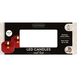 Lumineo realistische led theelicht met vlam effect ø7,5x6cm rood met 6uur timer werkt op batterij- 2 stuks - afbeelding 2
