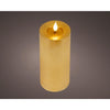 Lumineo realistische led kaars met wax pit en vlam effect ã˜7.5x20cm goud met 6uur timer werkt op batterij
