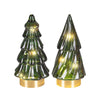 Lumineo micro led kerstboom glas ã˜6x12.8cm groen warm wit 2 assorti