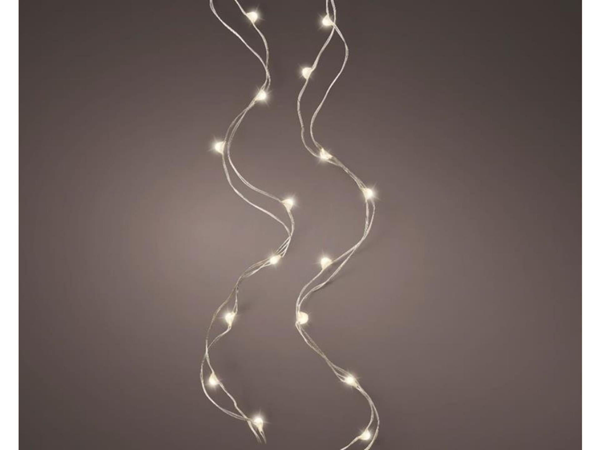 Lumineo micro led draadverlichting 195cm-40l zilver warm wit