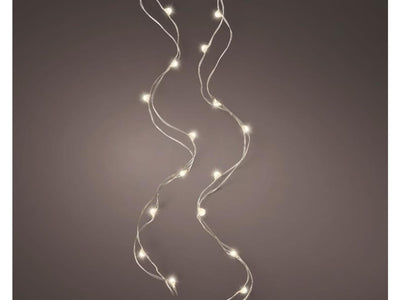 Lumineo micro led draadverlichting 195cm-40l zilver warm wit