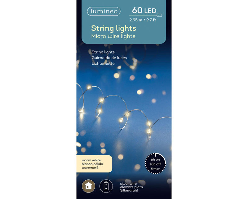 Lumineo strengverlichting 60 led warm wit