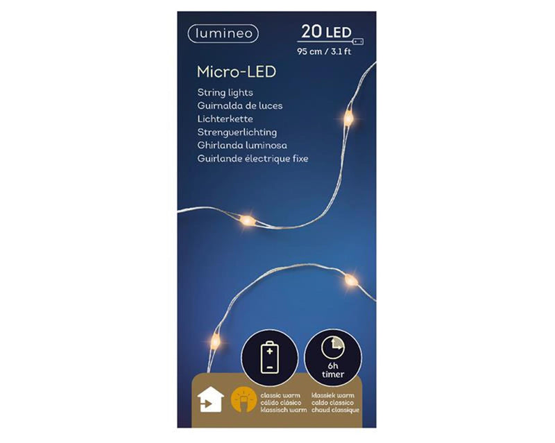 Lumineo strengverlichting 20led classicwarm