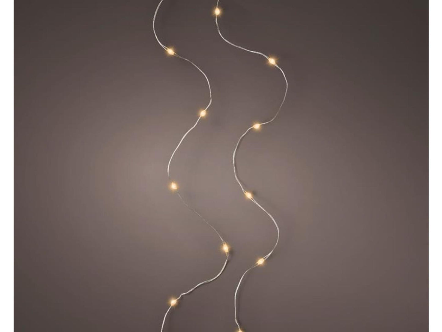 Lumineo micro led streng lichtsnoer zilver klassiek warm 195cm-40l op batterij
