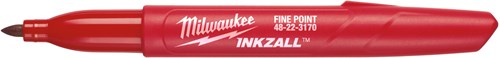 Milwaukee accessoires fine point marker - red - 1pc - 48223170