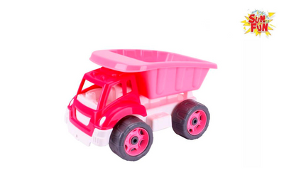 Sun fun roze kiepwagen voor meisjes 32cm - zandbak speelgoed - buitenspeelgoed