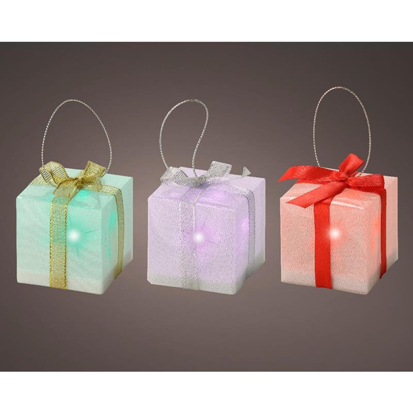Lumineo kersthanger cadeau met led verlichting