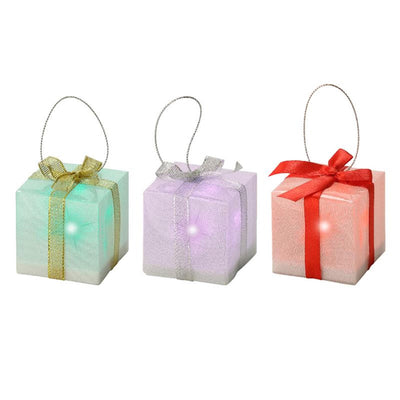 Lumineo kersthanger cadeau met led verlichting