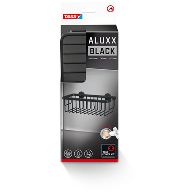 Tesa 1072288 - aluxx black doucherek enkel zwart | 2 stuks