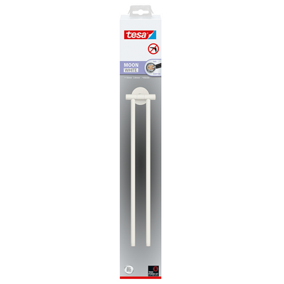 Tesa 1073530 - moon white 2-armige handdoekhouder flexibel wit | 1 stuks