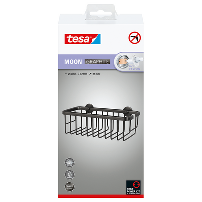 Tesa 1072310 - moon grafiet douche mandje enkel | 2 stuks