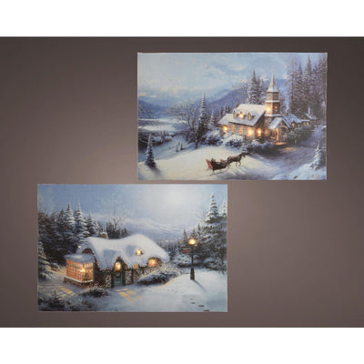 Lumineo kerst canvas led 38x28cm