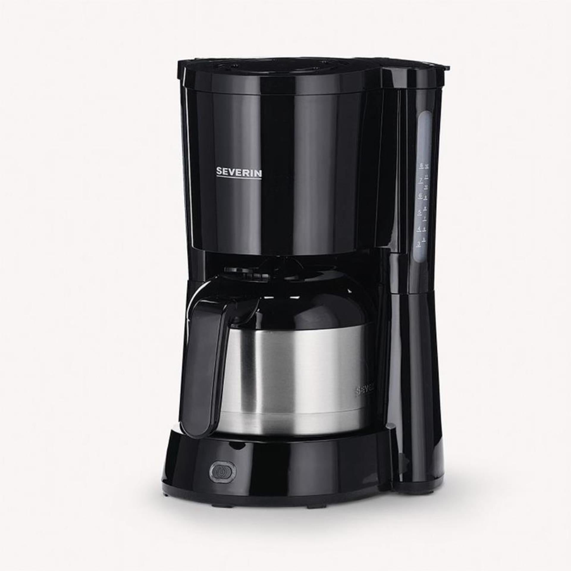 Severin koffiezetapparaat 8-kops met thermoskan 1000w zwart