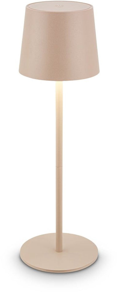 B.k.licht briloner bota - led tafellamp oplaadbaar – dimbaar – draadloos – 33cm hoog – ip44 – voor binnen buiten – op batterij – beige