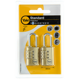 Yale 1060493 - 2 code hangsloten 22mm messing | 3 stuks - afbeelding 2