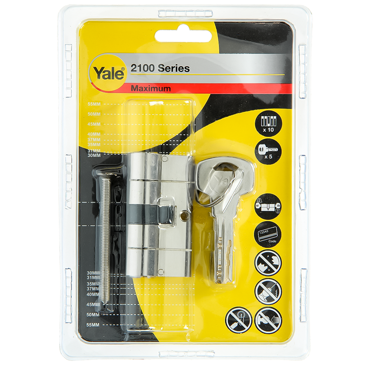 Yale 1060525 - profielcilinder 2100 mv 60mm(30 30) | 5 stuks