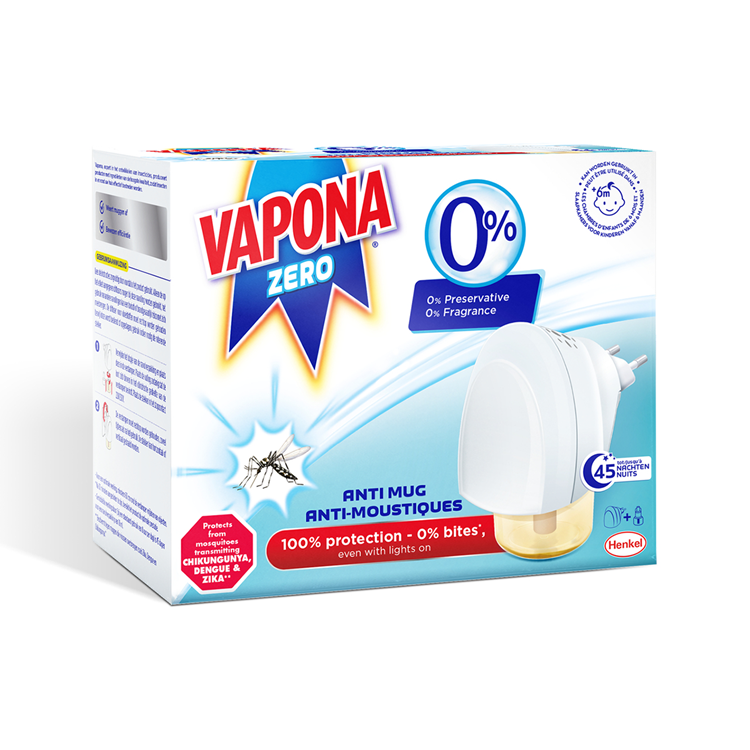 Vapona 1074483 - zero anti muggen elektrisch apparaat | 12 stuks