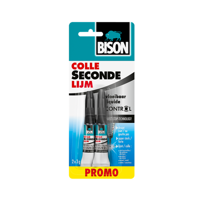 Bison secondelijm vloeibaar control | 2x 3g promo blister - 6311544
