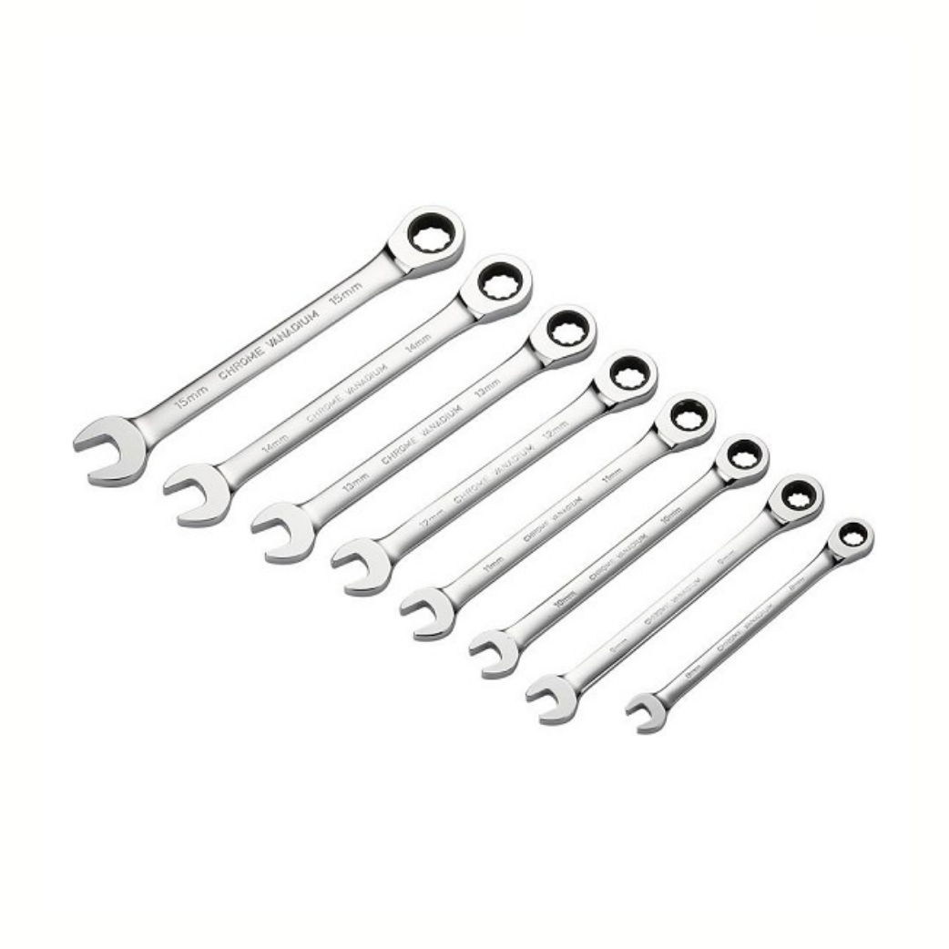 Steek- Ring- Ratelsleutelset 8-15mm - Zwart
