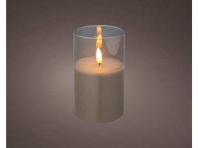 Lumineo led kaars in glas 12,5cm