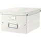 Leitz wow click store middelgrote opbergdoos - 85% gerecycled karton - 28.1 x 37 cm (bxd) - voor a4 formaten - ideaal voor kantoor en thuiswerken - wit