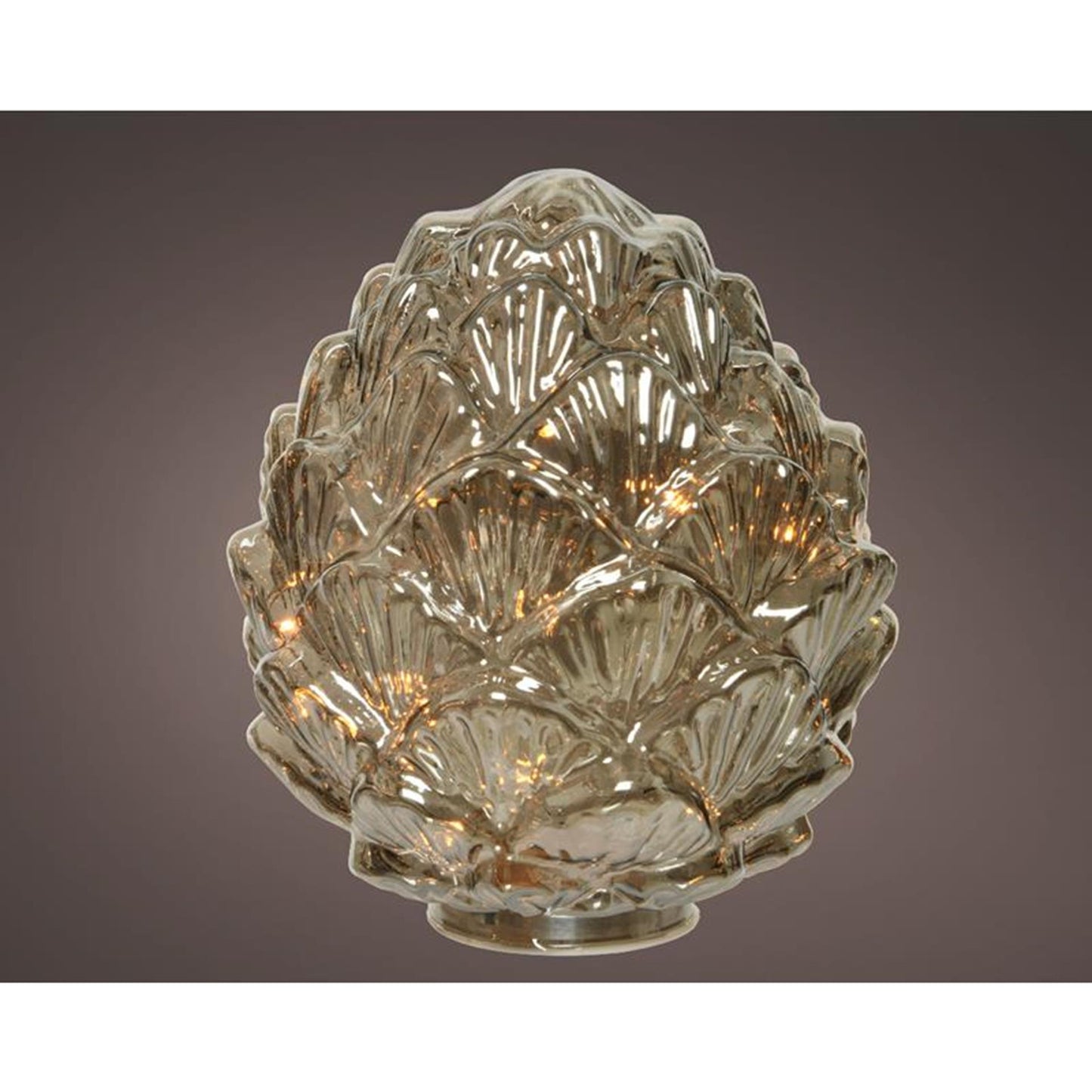 Lumineo micro led dennenappel glas ø17cm