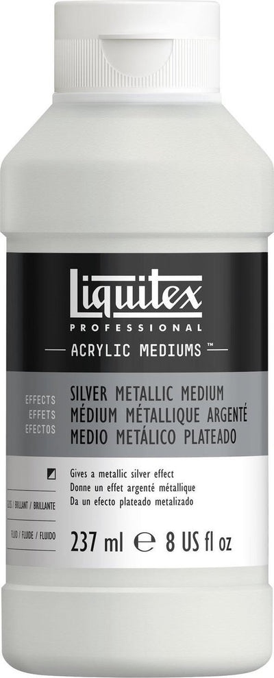 Liquitex metallic 8508 silver medium 237 ml – acrylmedium met zilvereffect, lichtvast mengbaar - acrylic additive