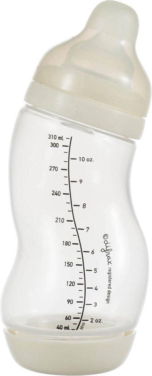 Difrax brede s-babyfles - 310 ml - anti koliek - creme - 1 stuk