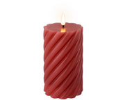 Lumineo led kaars vlam swirl donkerroze 15cm - afbeelding 1