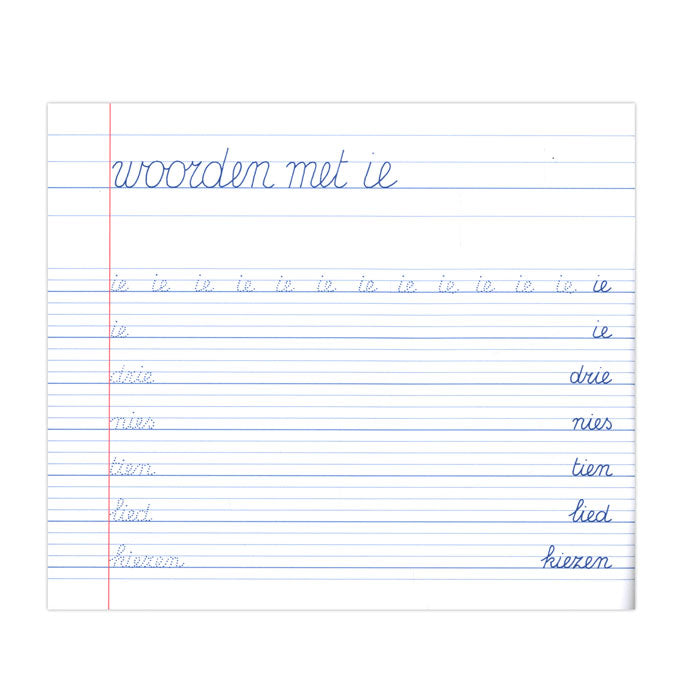 Deltas mijn oefenschrift schrijven (voor linkshandigen)