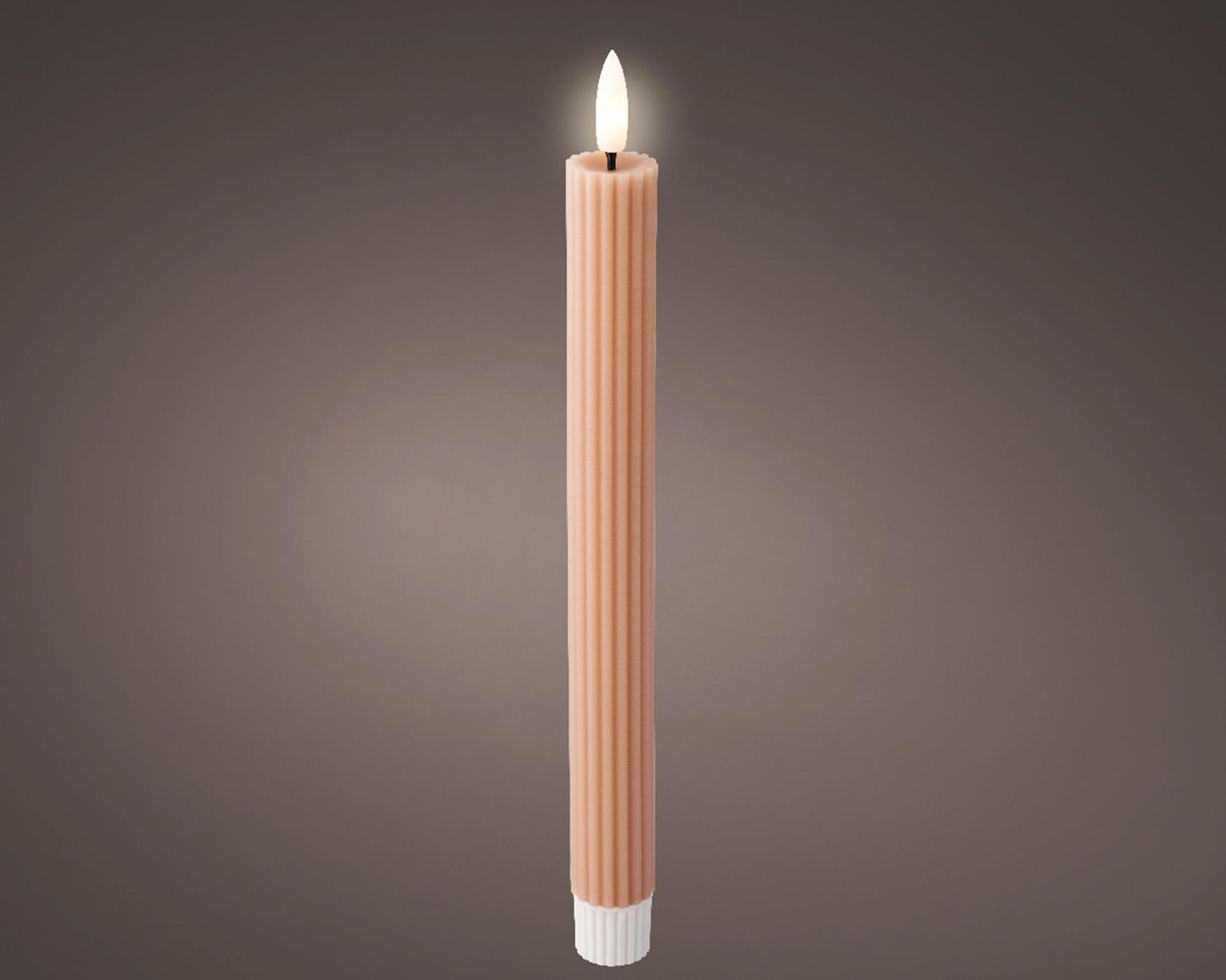 Lumineo led dinerkaars wax ribbel licht roze 2st