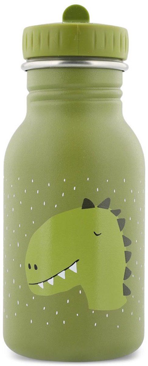 Trixie drinkfles - mr. dino - rvs waterfles voor kinderen - 350ml - lekvrije fles - groen