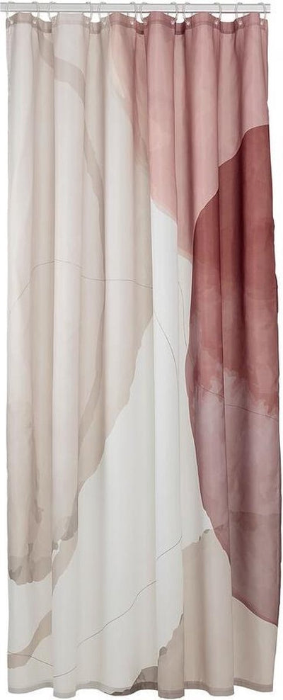 Sealskin earth - douchegordijn 180x200 cm - polyester donkerroze off-white