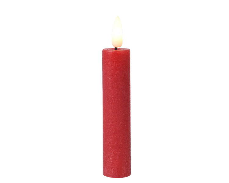 Lumineo dinerkaars led vlam h16cm rood 2 stuks