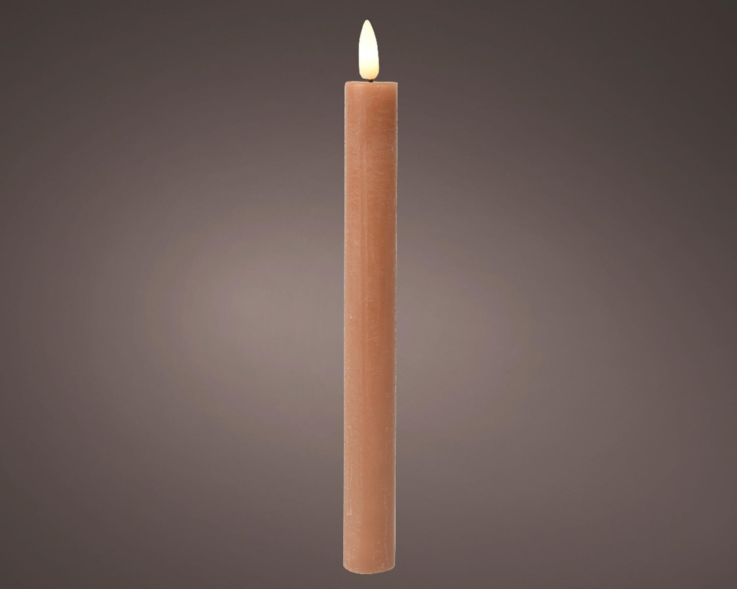 Lumineo dinerkaarsset led vlam 24cm bruin 2-dlg
