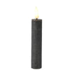 Lumineo dinerkaarsset led vlam 16cm grijs 2-dlg