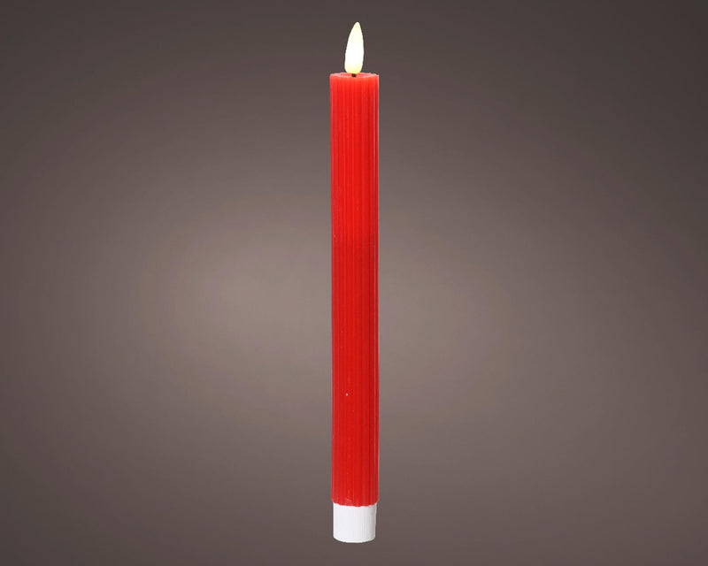 Lumineo dinerkaars led ribbel 24cm rood 2 st.