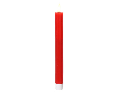 Lumineo dinerkaars led ribbel 24cm rood 2 st.
