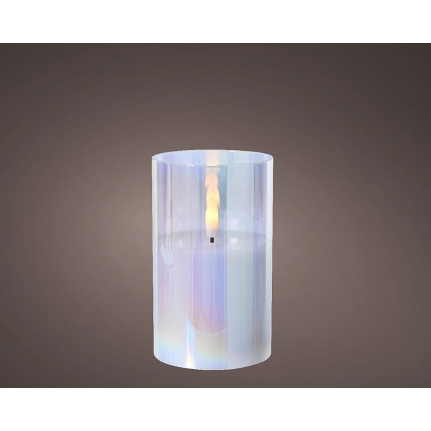 Lumineo kaars led in glas iriserend 12,5cm