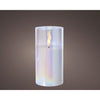 Lumineo kaars led in glas iriserend 15cm