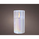 Lumineo ked kaars in glas voor binnen met vlamefect en timer dia.7,5x15cm iriserend