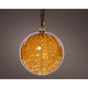 Lumineo bal micro led 30 lamps op batterij met timer amber glas dia14cm<br>