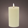 Lumineo kaars led ribbel vlam 15.5cm creme