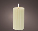 Lumineo kaars led ribbel vlam 15.5cm creme - afbeelding 1
