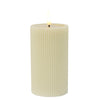 Lumineo kaars led ribbel vlam 15.5cm creme