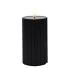 Lumineo kaars led ribbel vlam 15cm zwart