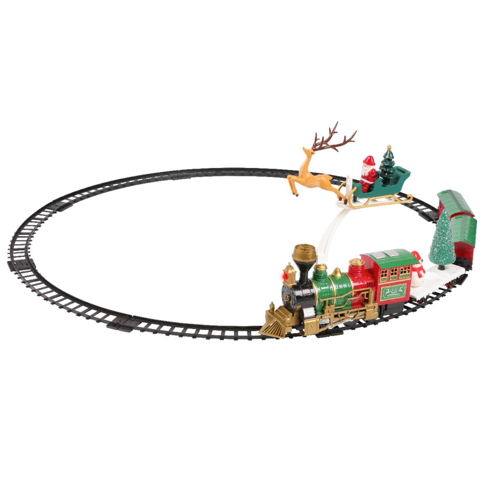 Decoris kersttrein 90x90cm op batterij met verlichting